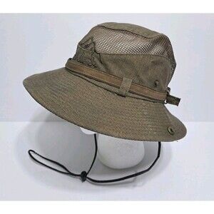Boonie Bucket Safari Green Distressed Army Sun Rain Trail Hike Travelers Mesh
